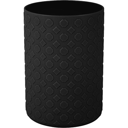 Стакан для ванной, 7.8х7.8х11.2 см, пластик, черный, Plast team, Black