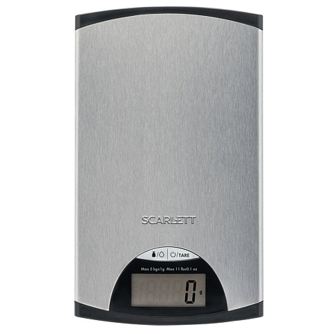 Весы кухонные электронные, нержавеющая сталь, Scarlett, SC-KS57P97, платформа, точность 1 г, до 5 кг