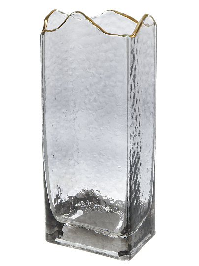 Ваза стекло, настольная, 25 см, Мозаика, Y4-11058, 10х25 см, серая