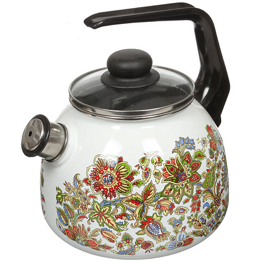 Чайник эмалированный Vitross Imperio белый со свистком, 3 л