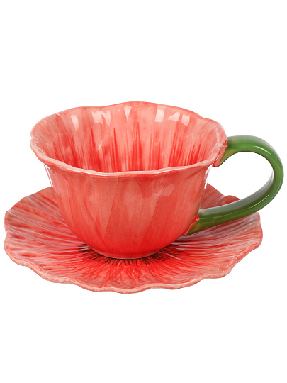 Чайная пара керамика, 2 предмета, на 1 персону, 300 мл, Мак, B060878