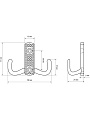 Крючок-вешалка 2-рожковый, Стандарт, 011 B AB, 10 204, старая бронза - фото 3