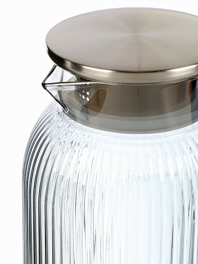 Кувшин боросиликатное стекло, 1.9 л, графит, Грани, крыш-фильтр, Y4-11035