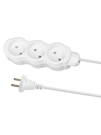 Удлинитель бытовой 3 гнезда, 10 м, ПВС, 2х1 мм², без заземления, 10 А, 250 В, с защитными шторками, TDM Electric, Люкс