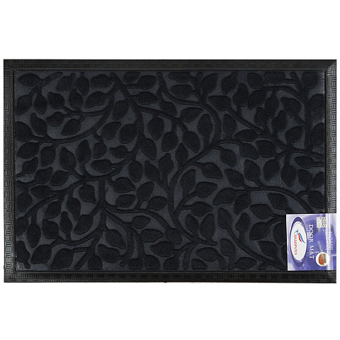 Коврик грязезащитный резиновый с ковролином Shahintex Темно-синий МХ10, 60х40 см