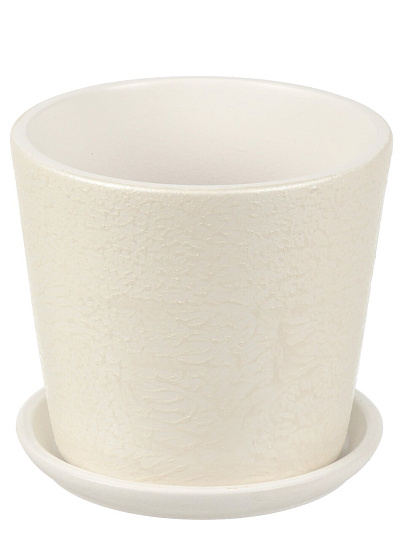Горшок керамика, 0.65 л, 12х11 см, белый, Перл №2, 022443