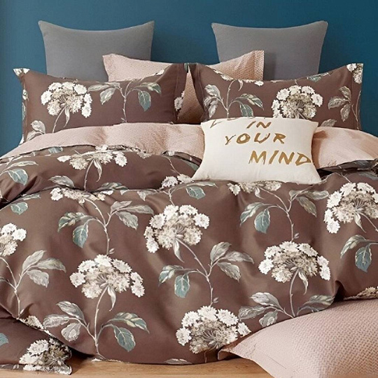 Постельное белье евро, простыня 200х220 см, 2 наволочки 70х70 см, пододеяльник 200х220 см, Адель, поплин, Дороти