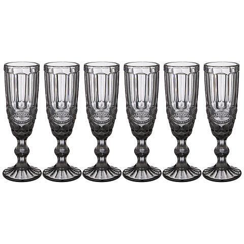 Набор бокалов для шампанского "серпентина" из 6шт. серия "Muza color" 150 мл. / в=20 см., 781-103