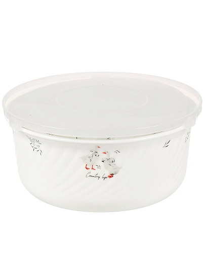 Набор салатников стеклокерамика, круглый, 3 шт, с крышкой, Гусики, Jewel, ПС00103-58