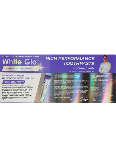 Зубная паста White Glo, Отбеливающая с корректором цвета, 100 г