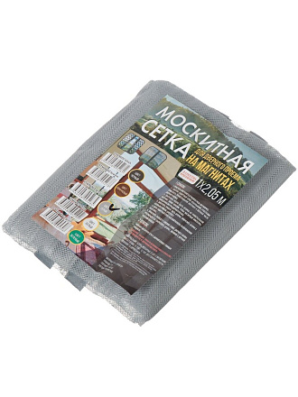 Сетка москитная для двери, 1х2.05 м, на магнитах, липучка, серый, хаки, YTMN002, пакет