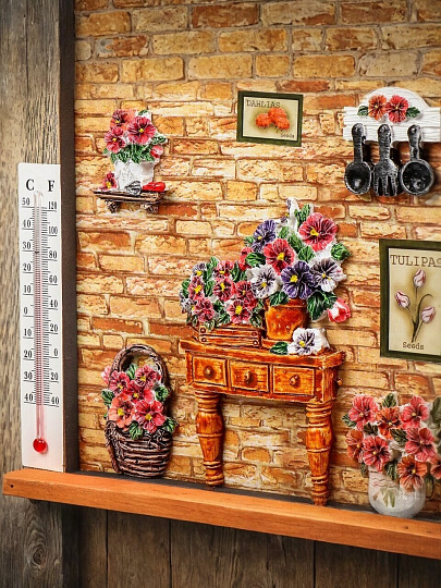 Ключница Часы, 29х48х4 см, МДФ, 6 крючков, Y4-6707