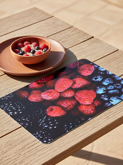 Салфетка для стола пластик, 40х28 см, Рыжий кот, Ягоды, PPM-07