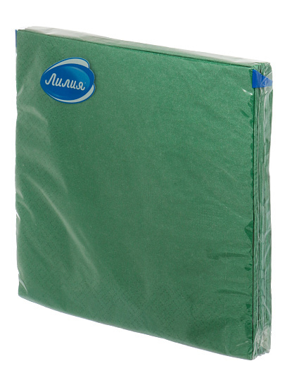 Салфетки Лилия, Зеленый, 20 шт, 2 сл, 33х33 см, 797