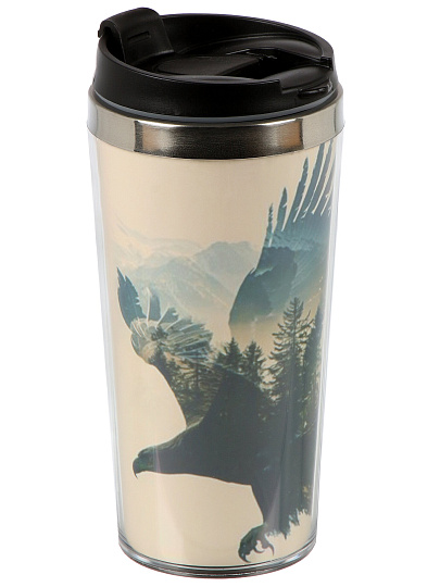 Термокружка пластик, 0.42 л, Daniks, колба нержавеющая сталь, FD-06-16-egl