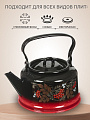 Чайник сталь, эмалированное покрытие, 3.5 л, закатное дно, ручка металлическая, Сибирские товары, красно-черный, С2713.8 - фото 2