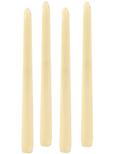 Свеча декоративная, 25.5х2.2 см, 4 шт, слоновая кость, Kukina Raffinata, античная, 500342-10