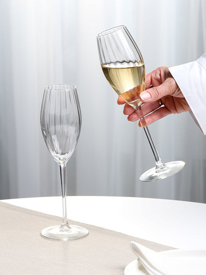 Бокал для шампанского, 200 мл, стекло, 2 шт, Luminarc, Serena Line, X2271