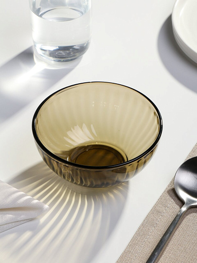 Салатник стекло, круглый, 13х6 см, Elica, 62094-01, дымчатый