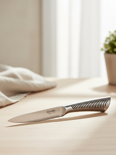Нож кухонный Daniks, Optic, универсальный, нержавеющая сталь, 12.5 см, рукоятка сталь, YW-A245-UT
