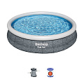 Бассейн надувной Bestway, 366х76 см, Fast Set, 57445, фильтр-насос, 5377 л - фото 6