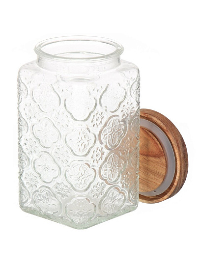 Банка для сыпучих продуктов, стекло, 1 л, 9.3х9.3х18 см, с крышкой, Восток, Y4-9012