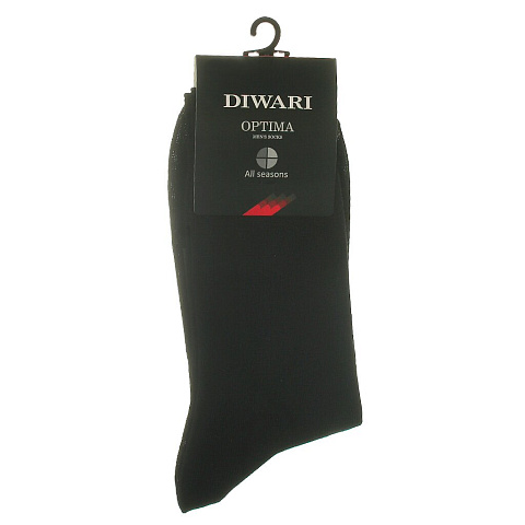 Носки для мужчин, хлопок, Diwari, Optima, 000, черные, р. 27, 7С-43СП
