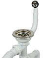 Сифон для мойки 3 1/2&amp;quot;х40 с г.т. 40х40/50 унив перелив с отводом двойной Zegor Z-PRO-1007 - фото 3