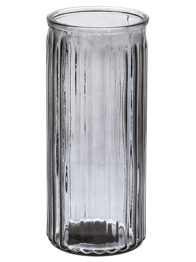 Ваза стекло, настольная, 20х10 см, Полосы, A060335, графит