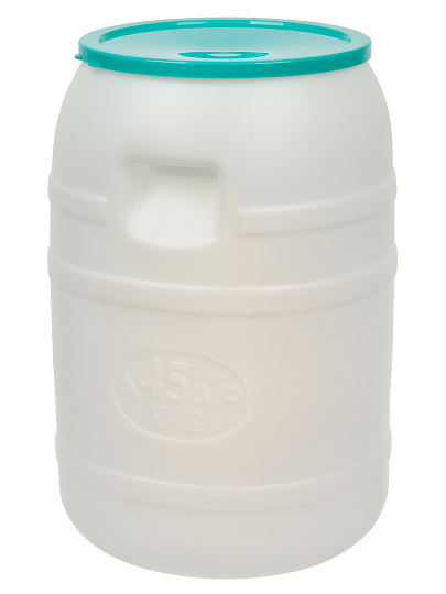 Бочка пластик, пищевая, 45 л, круглая, с широким горлом, в ассортименте, М409, Альтернатива