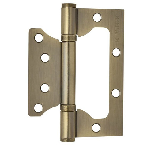 Петля накладная для деревянных дверей, Нора-М, 100х75х2.5 мм, универсальная, 800-FHP AB, 14651, бронза
