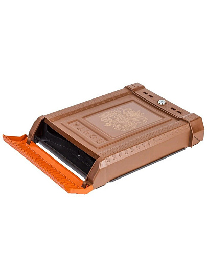 Ящик почтовый металлический замок, Цикл, Премиум, 5920-00, коричневый с орлом