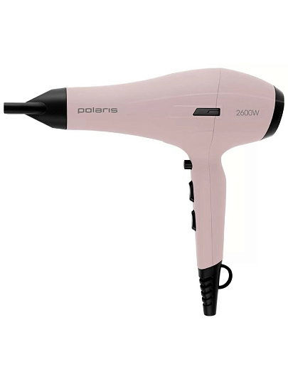 Фен Polaris, PHD 2600ACi Salon Hair, 2600 Вт, 3 режима, 2 скорости, пыльно-розовый, 019913