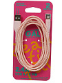 Кабель USB, GAL, CU-5424, USB A - 8 pin, 1 разъем, 2.4 А, 2 м, нейлон, 3/21 Т, песочный - фото 4