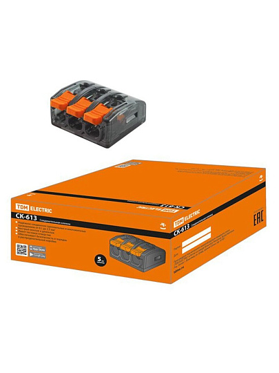 Клемма СК-613, соединительная, пластик, 2.5 мм², TDM Electric, SQ0527-0022