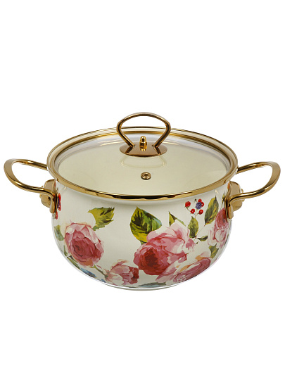 Кастрюля 2.7 л, крышка стекло, Daniks, Pions, индукция