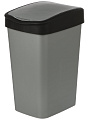 Контейнер для мусора пластик, 20 л, прямоугольный, с крышкой, серый металлик, черный, Violet, Tandem, 842058 - фото 2