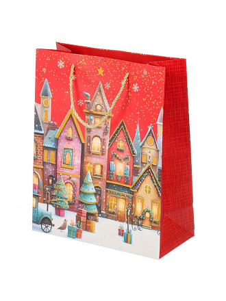 Пакет подарочный бумага, 26х12х32 см, в ассортименте, Сказочный город, Y4-9542