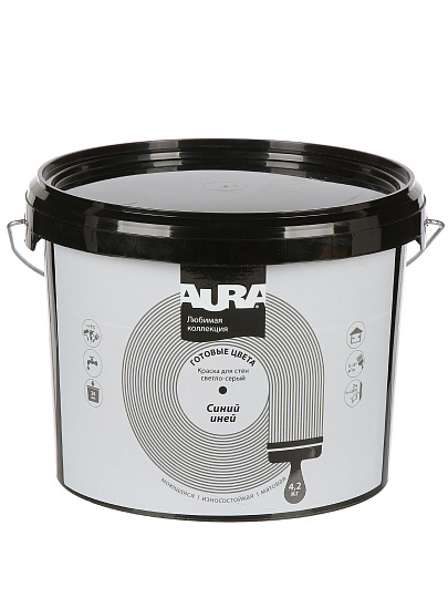 Краска воднодисп, Aura, акрил, интерьер, мат, синий иней, 4.2 кг