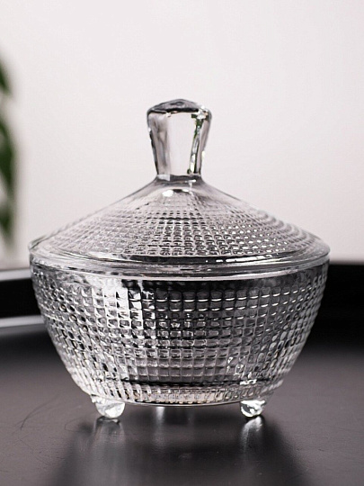 Сахарница 210 мл, стекло, с крышкой, Kaveh, VENICE-FANTASY, SR7265GCL
