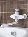 Смеситель для ванны, РМС, с картриджем, пластиковый корпус, белый, PL6-006E - фото 4