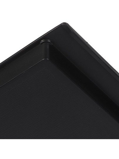 Поднос пластик, 37.6х24.6 см, прямоугольный, черный, с бортом, Y6-10736