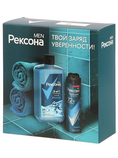 Набор подарочный мужской, Рексона, Ты сильнее сомнений, шампунь 2 в 1 490 мл + дезодорант 150 мл, спрей