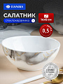 Салатник стеклокерамика, круглый, 14х6 см, 0.5 л, Флюид, Daniks, серый