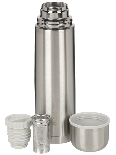 Термос нержавеющая сталь, 1 л, Daniks, колба нержавеющая сталь, серебристый, DB-1000