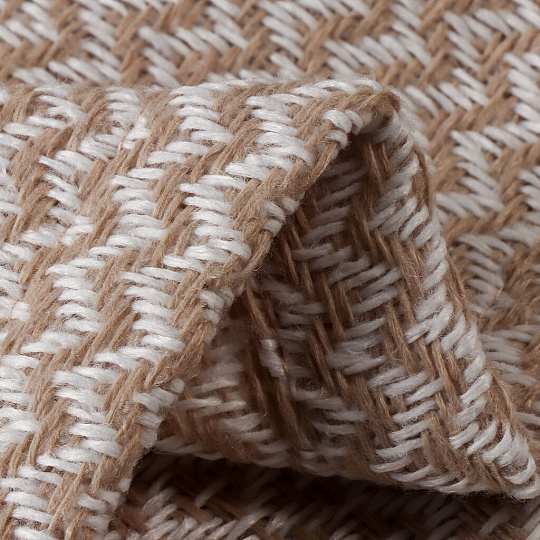 Плед евро, 200х220 см, 50% хлопок, 30% полиэстер, 20% пан, Vladi, Валенсия Неаполь, белый, песочный, 50150