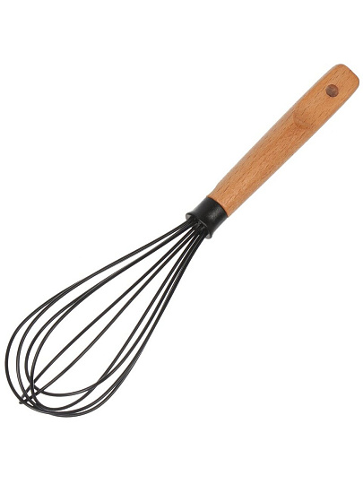 Венчик бамбук, силикон, навеска, Daniks, Black, WFCFA-0038-4