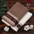 Набор полотенец 2 шт, 50х90 см, 100% хлопок, 420 г/м2, Silvano, Новое Сияние, коричнево-белый, Турция