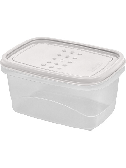 Контейнер пищевой пластик, 0.6 л, 14.3х10х7.2 см, пепельный жемчуг, прямоугольный, Plast team, Bergen, PT113111024