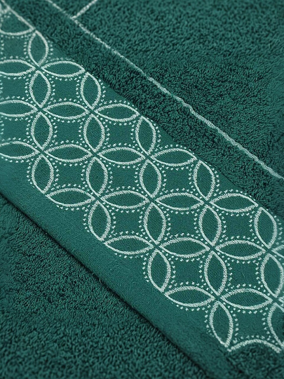 Полотенце банное 50х90 см, 100% хлопок, 550 г/м2, Фелиция, Silvano, изумруд, Узбекистан